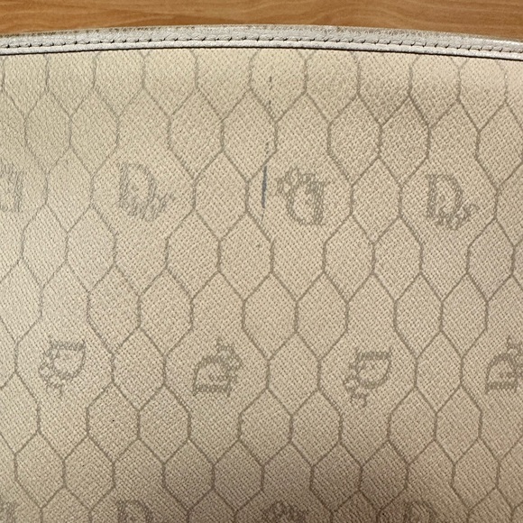 AUTHENTIC Christian Dior Vintage Honeycomb Monogram Zipper Clutch - Picture 7 of 8